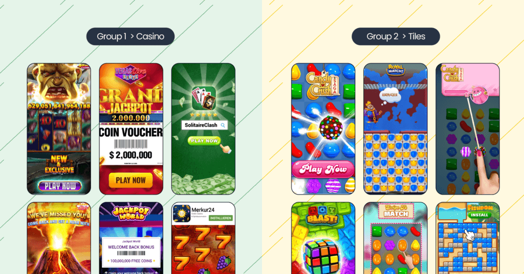 Liftoff Content-Based Features creative grouping example